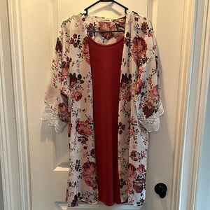 Women’s Wildflower Dress and Shaw, Size Large